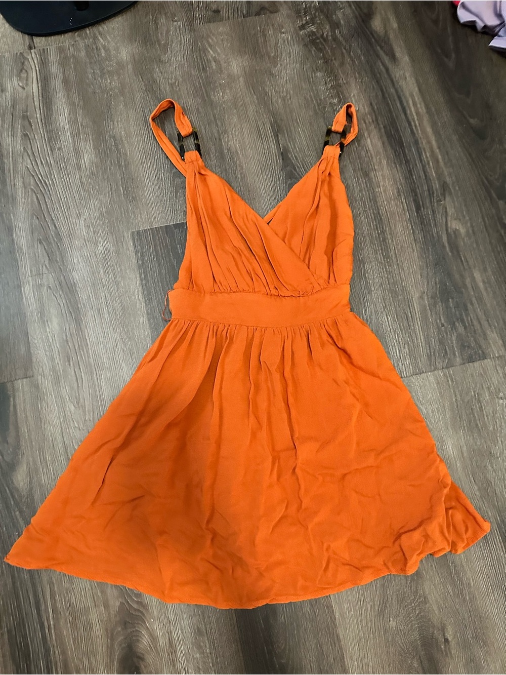 Forever 21 Orange Wrap-Style Mini Dress